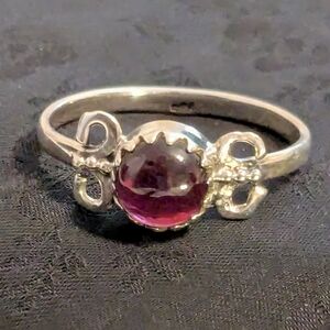 Unique 925 Sterling Silver Genuine Garnet Ring Size 10